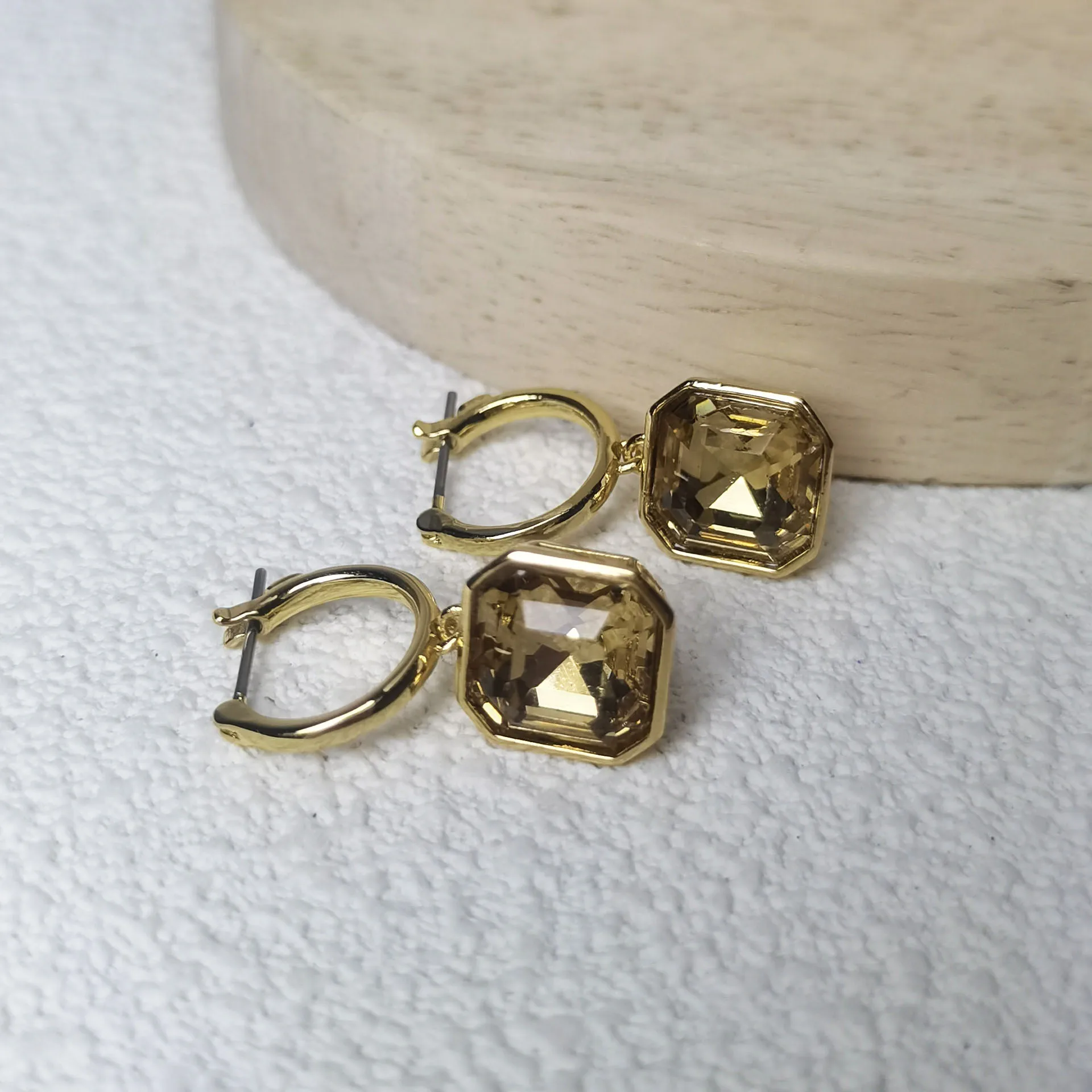 2025 New Fashion Octagonal Cut Crystal Fine Jewelry Set Luxury Brand for Women Earrings Necklaces Bracelet Ring Party Jewelry 5