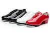 Free Return Hot Sale Shiny Leather Tap Shoes for Children Men Women Lace Up Size EU26-EU46 Aluminum Taps Jazz Clogging Shoes 2