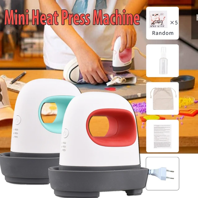 Mini Heat Press Machine T-Shirt Printing Easy Heating Transfer Press Iron  Machines for Clothes Bags Blanket Leather Portable DIY - AliExpress