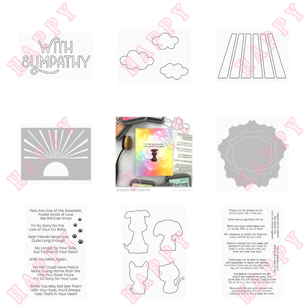 Matrices De Découpe Arc-en-ciel En Acier Carbone - 2 Modèles (130x101mm Et 120x105mm) - Pour Scrapbooking Et Cartes - 8