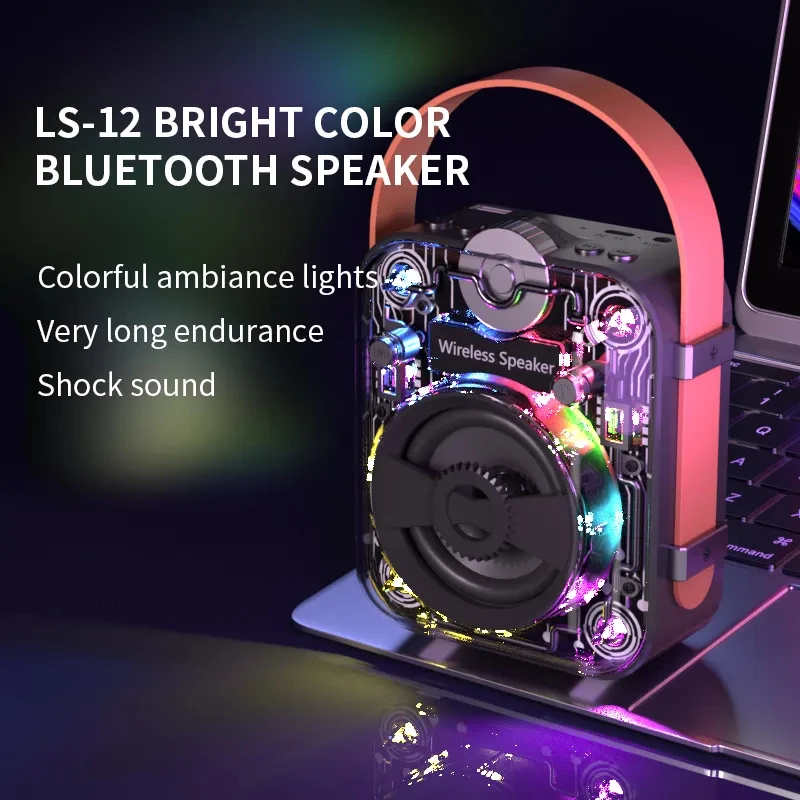 Wireless Bluetooth Speaker with Shocking Sound Quality Dazzling Light Effect Multiple Playback Modes Mini TWS Computer Soundbox