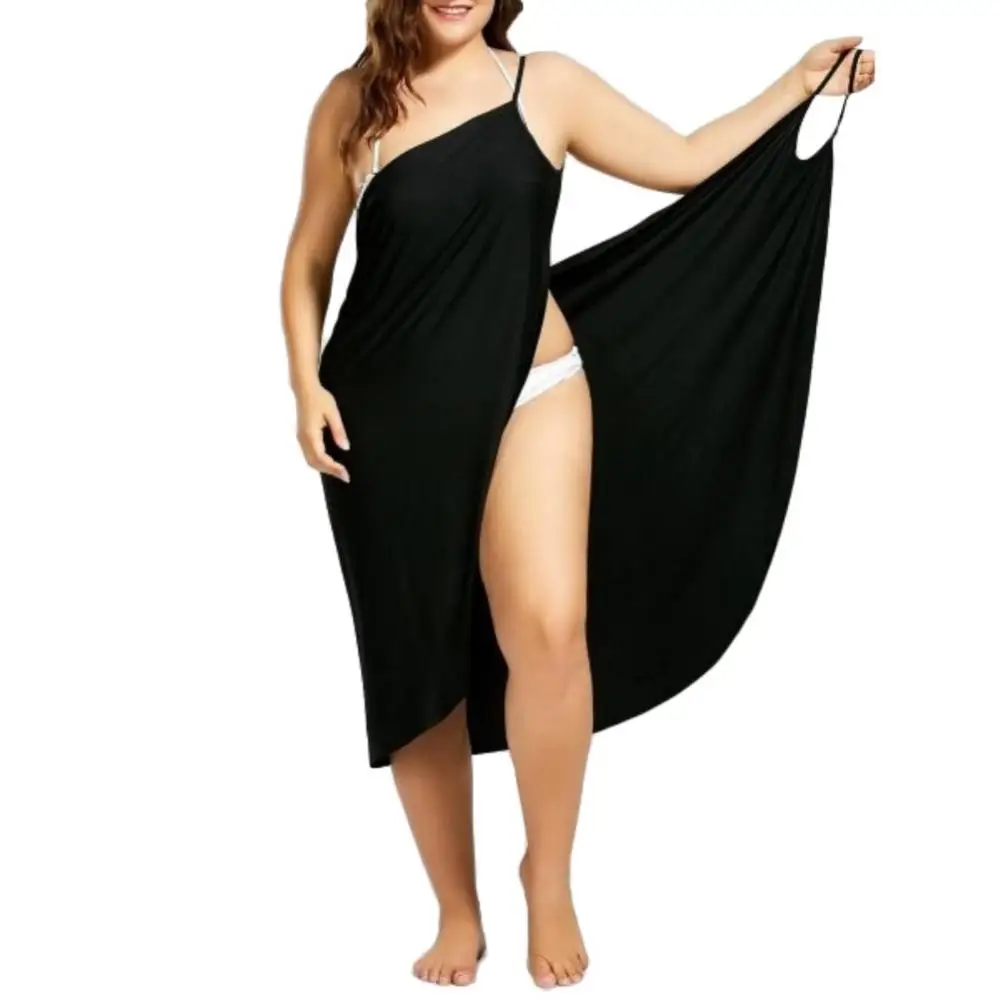 Summer Beach Sexy Women Solid Color Wrap Dress Bikini Cover Up Sarongs Swimwear Swimsuit Women's Clothing swimsuit cover up swimsuit coverup beach suit beach dress set women dresses