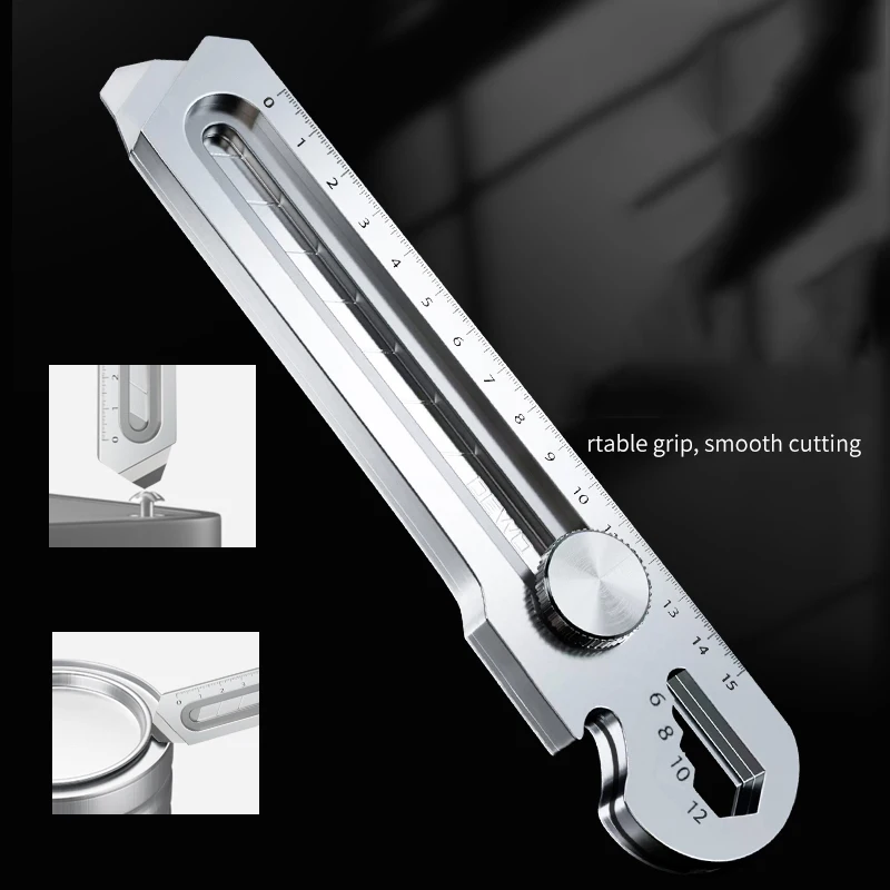 금속 다기능 6 In 1 커터칼 휴대용 개폐식 박스 커터 헤비 듀티 18MM/25MM 스테인레스 스틸 유틸리티 나이프 용품