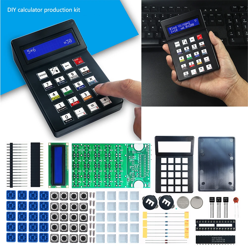 Calculator electronic production kit DIY kit 51 microcontroller training experiment welding exercise loose LCD1062 display scree