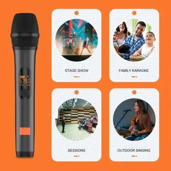 Sistema Microfonico Wireless Digitale UHF Professionale a 2 Canali per JBL PartyBox DJ con Due Microfoni Ricaricabili