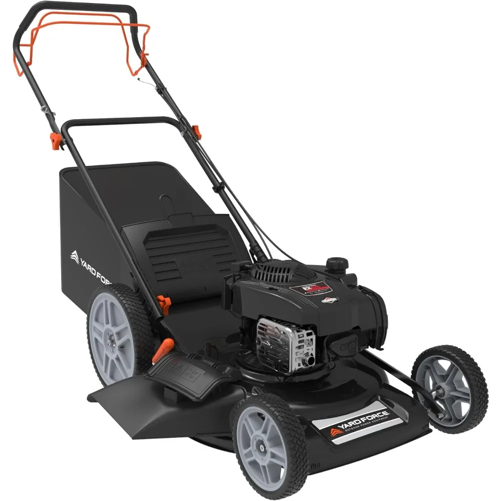 

Yard Force Self Propelled Lawn Mower Briggs & Stratton 150cc Gas Engine 22-inch Steel Deck 3-in-1 Mulch, Bag, Side Discharge