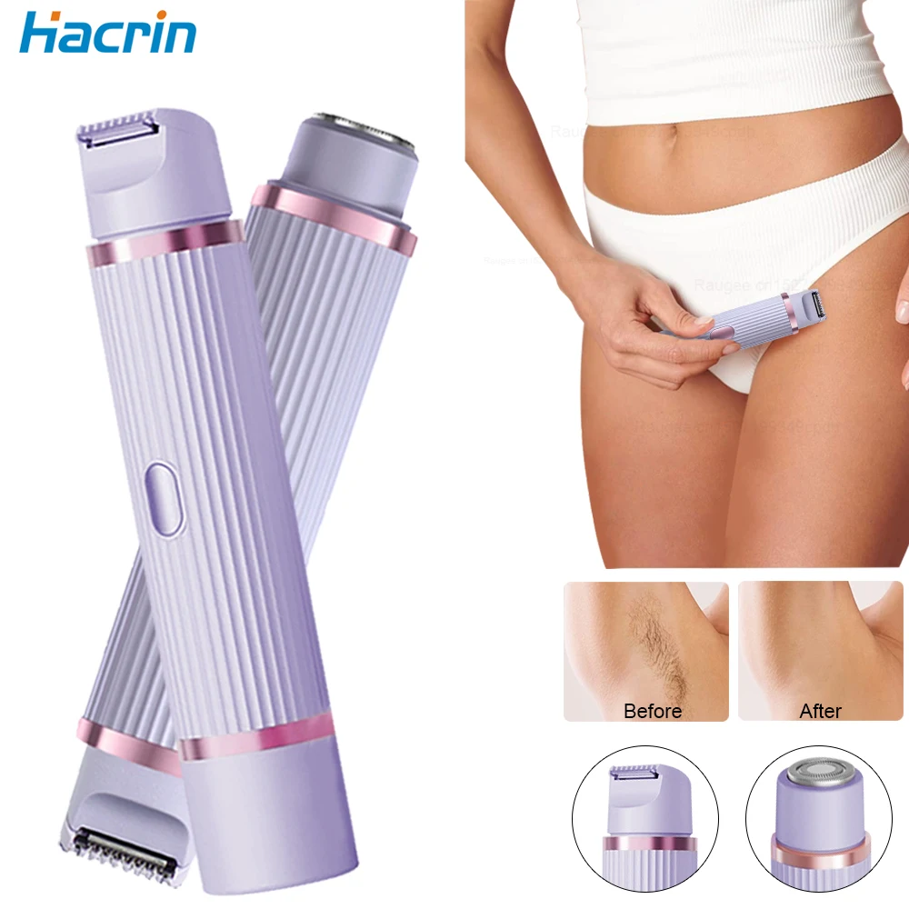 Electric Shaver for Woman Painless Electric Razors Dual-Head Body Epilator Leg Underarm Bikini Hair Remover Trimmer