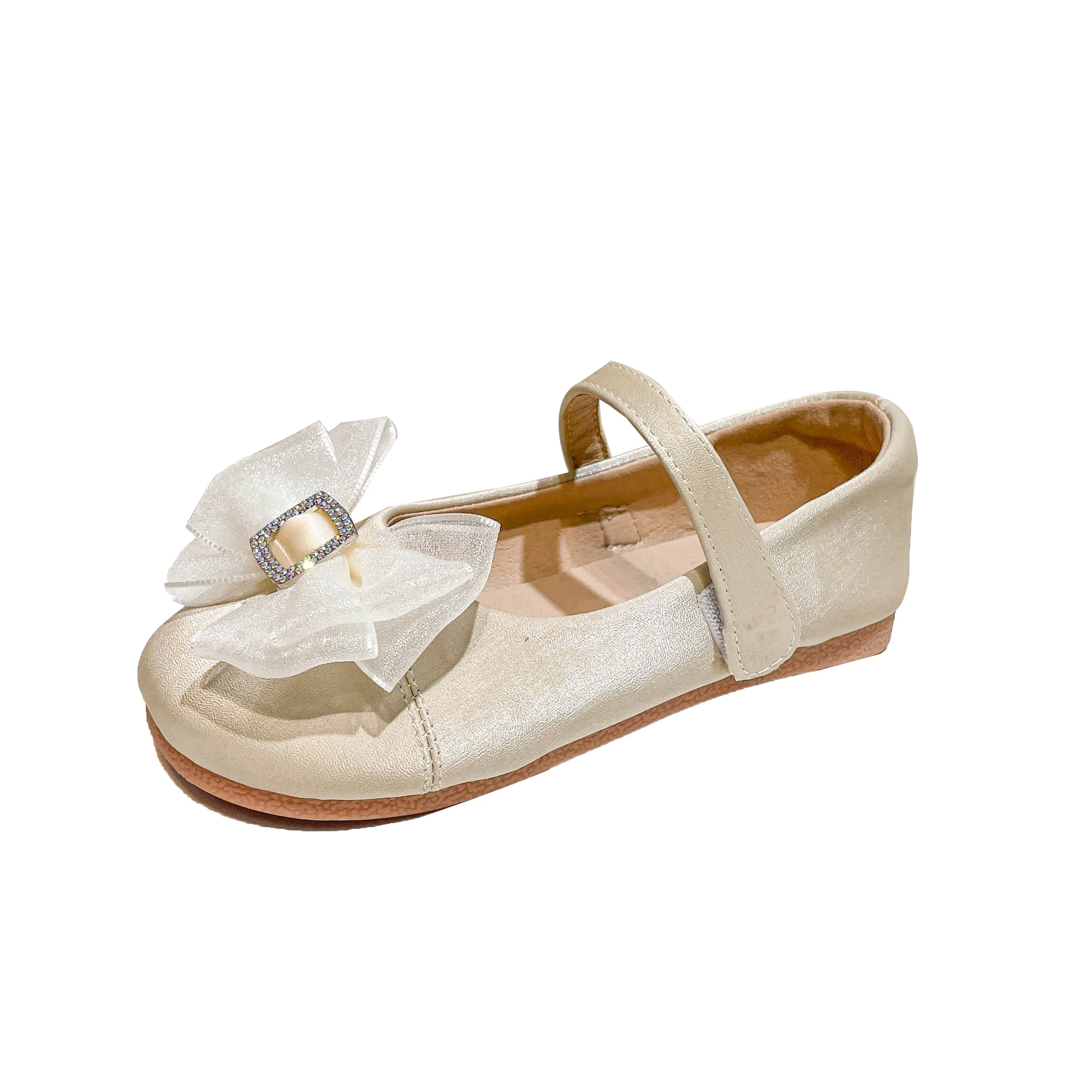 Girls Princess Ballet Flats Shoes with Ribbons for Autumn