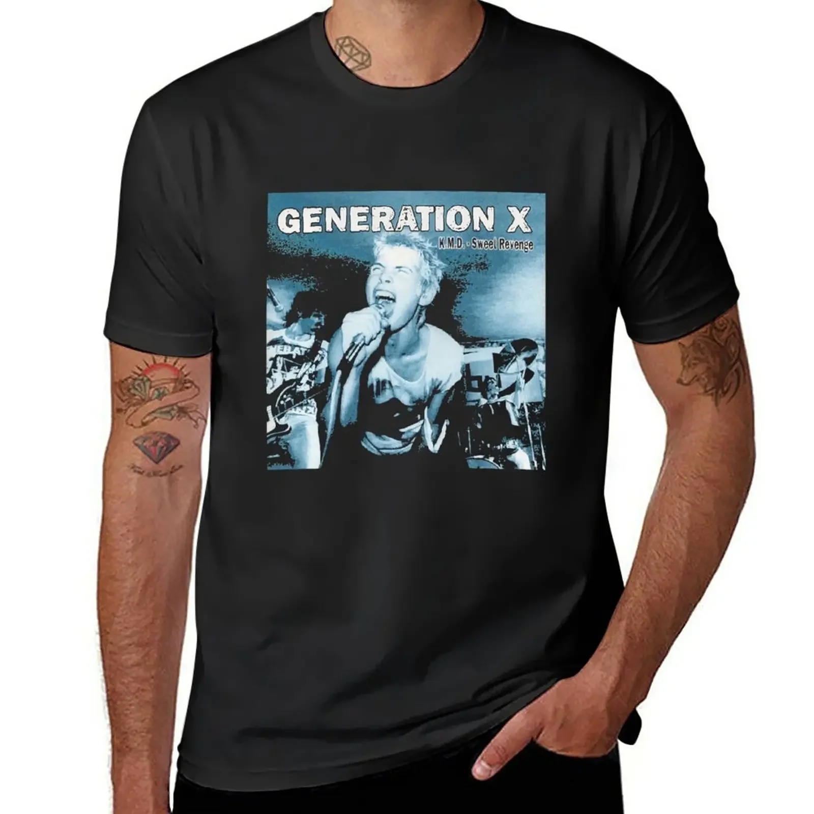 

Винтажная быстросохнущая Мужская футболка поколения x band с графическим принтом