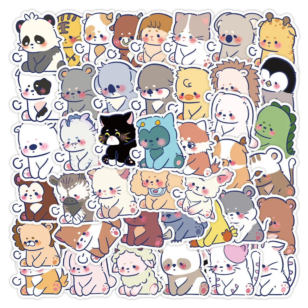 10/30/50pcs Funny MEME Animal Stickers Cute Cartoon Decals Decorative Scrapbooking Laptop Phone Case Vinyl Kawaii Sticker Packs