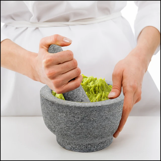 Mortier Et Pilon En Granit – Molcajete En Granit Non Poli – Broyeur Et