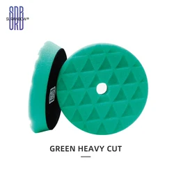 Premium 5 - Inch Foam Polishing and Waxing Pads - Multi - Grit Set - 1 Pc (Green Heavy Cut)
