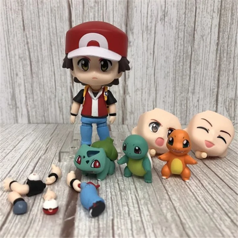 S.H.F Pokemon Pvc Action Figures Poke Ash Ketchum 425 # Bulbasaur Squirtle Charmande Pokemon Toys Cute Brinquedos Christmas