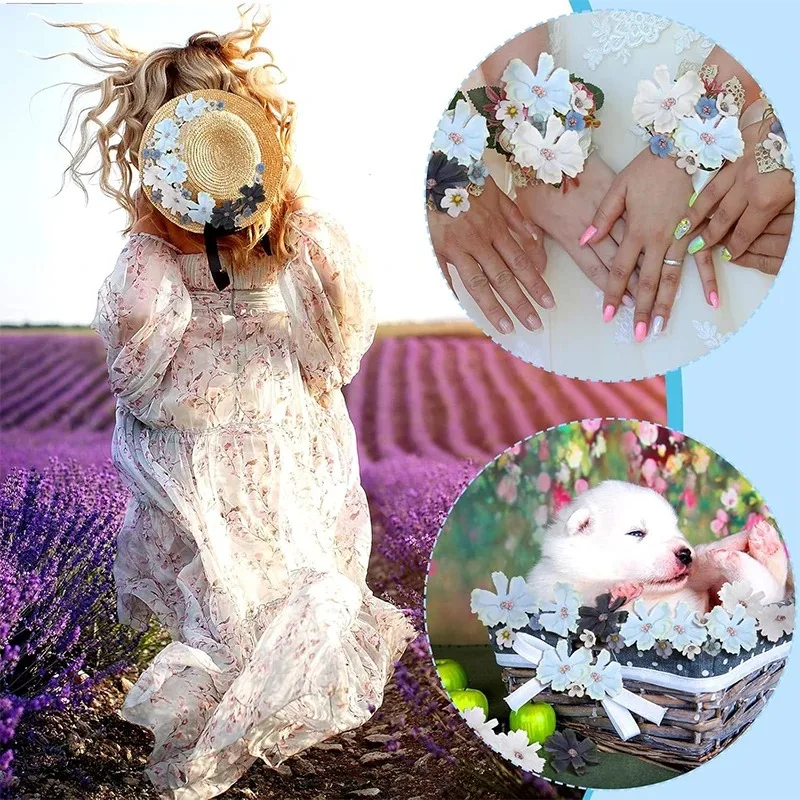 50 Stück künstliche Blumen aus Seide, gefälschte Blumenköpfe für Heimdekoration, Hochzeitsdekoration, DIY-Partyzubehör, Kranz, Basteln, Geschenkzubehör – Detail 11