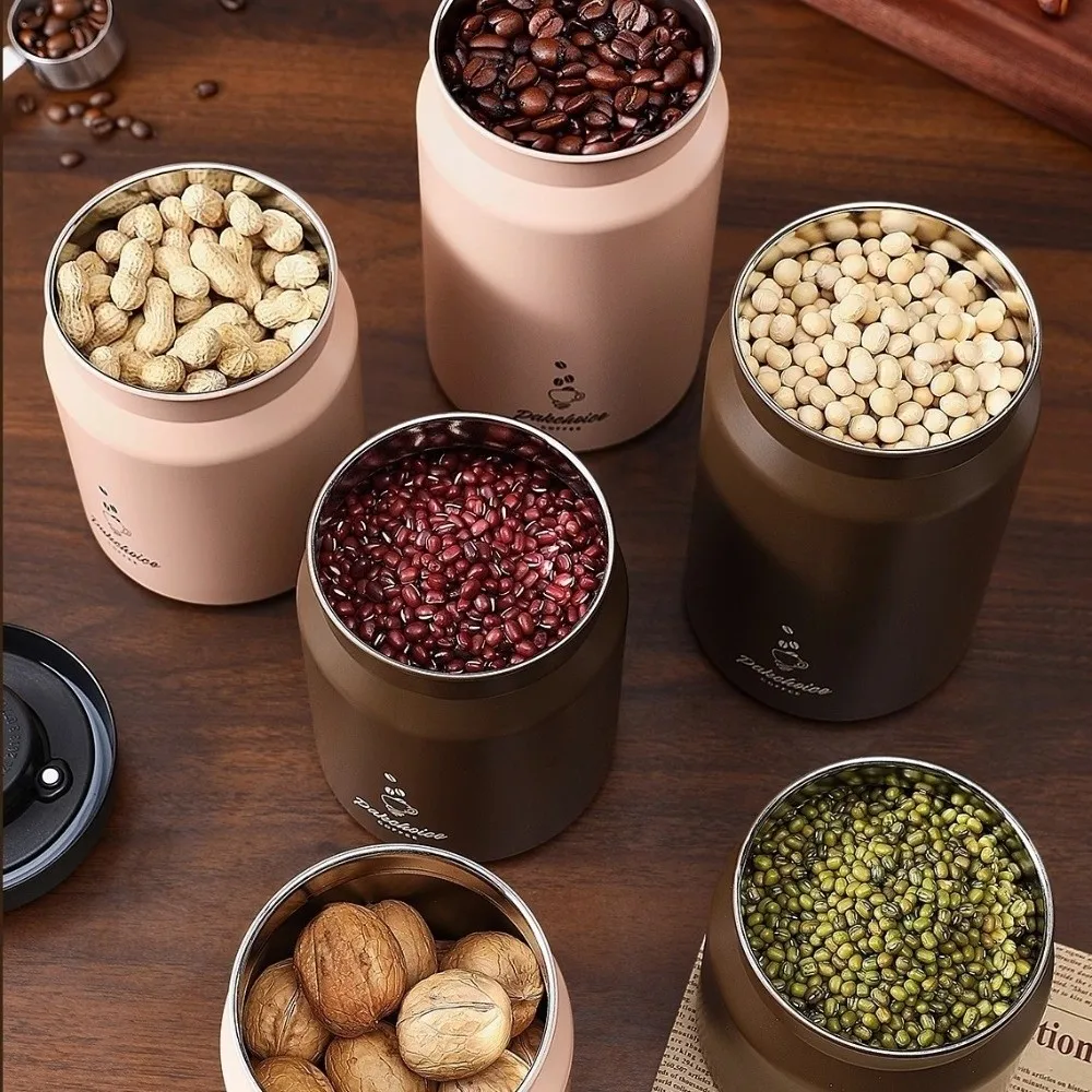 Stainless Steel Vacuum Coffee Container Moisture-Proof Thickened Food Storage Jar Keep Fresh Rust-proof Coffee Bean Storage Home