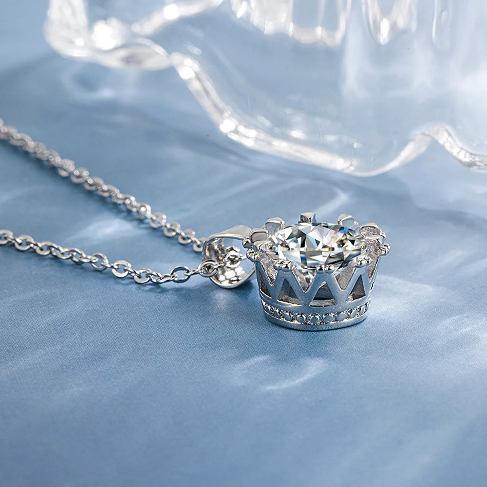 European Hyperbole 925 Sterling Silver New Ladies Fashion Jewelry Temperament Zircon Crystal Charm Pendant Necklaces For Women