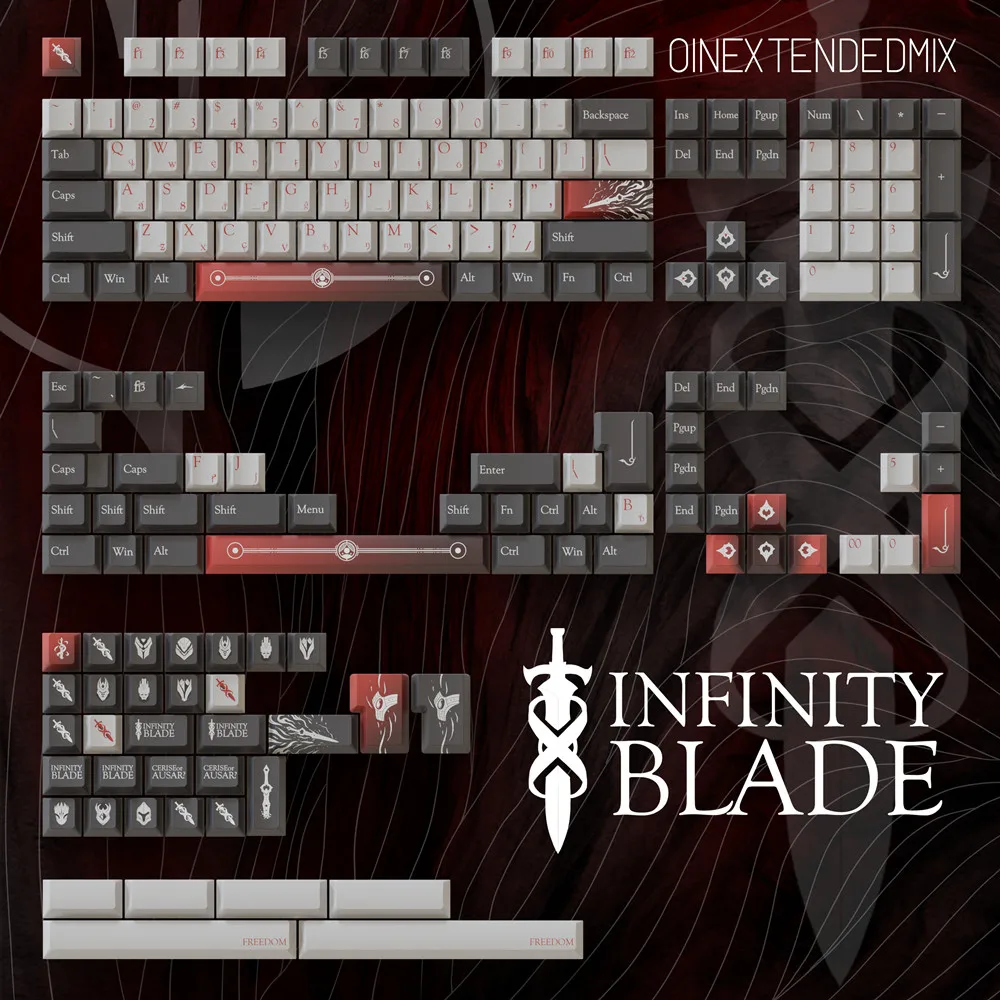 Sublimação Completa Define Kit para Gateron mx Switches Teclado Mecânico Infinito Lâmina Cereja Perfil Pbt Dye 186 Chaves