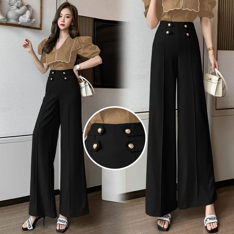 Loose Slim Fitwide Leg Female Spring Summer Joggers Women Y2k Pants Korean Version Mopping High Waist Look Thin Wild Straight