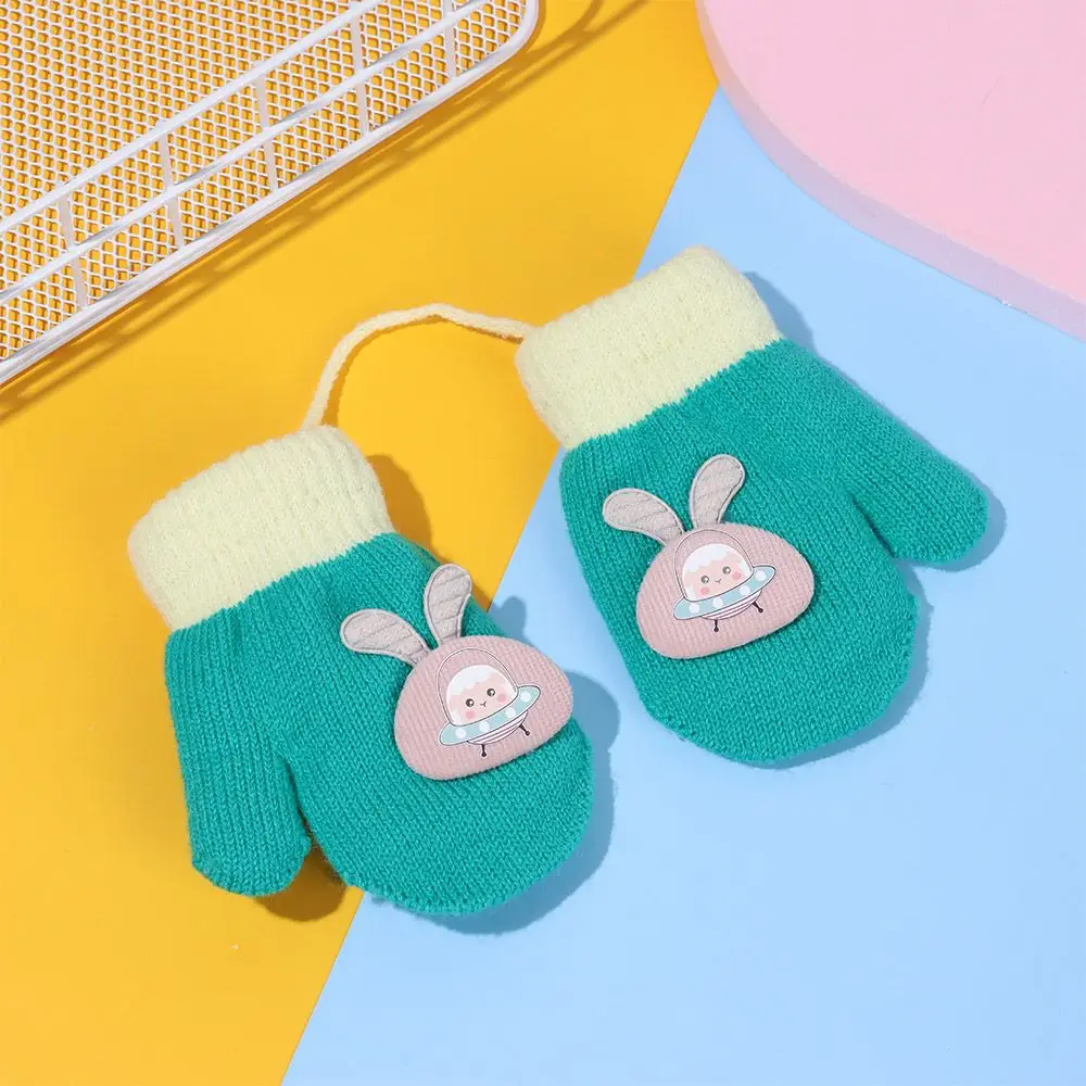 1-6 Years Baby Winter Hand Gloves Thick Warmer Knitted Mittens Thicken Mittens for Kids Cute Cartoon Gloves Boys Girls