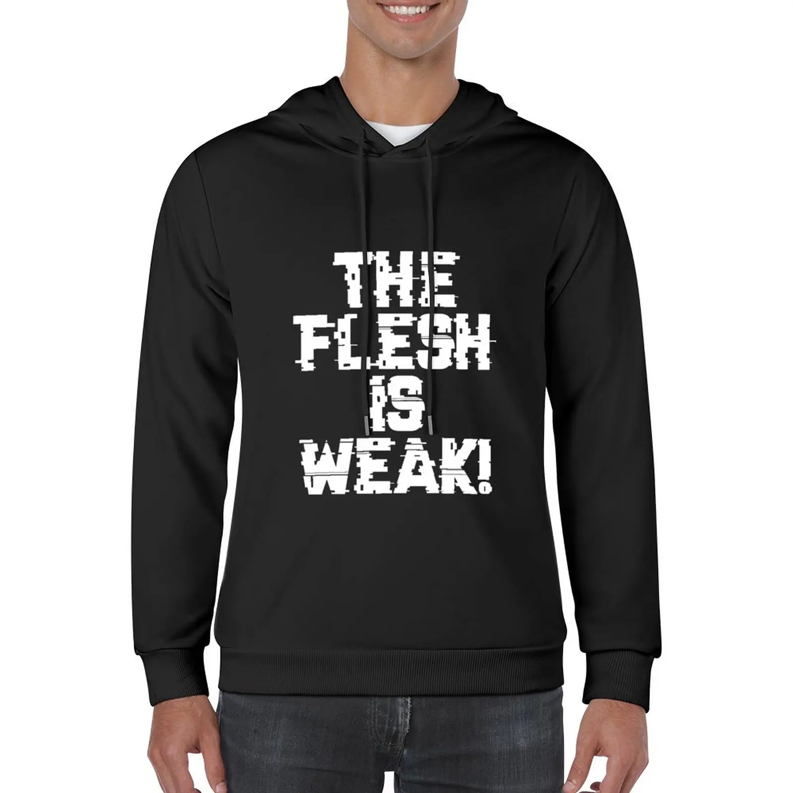 

New Flesh is Weak - Marines Battle Cry Pullover Hoodie anime clothing blouse essentials men's clothes designer hoodies