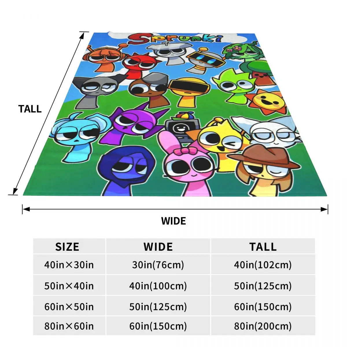 Sprunki Blanket Super Soft Cozy Throw Blankets for Couch 50x60 Inch Multiple Sizes Bedspread 4
