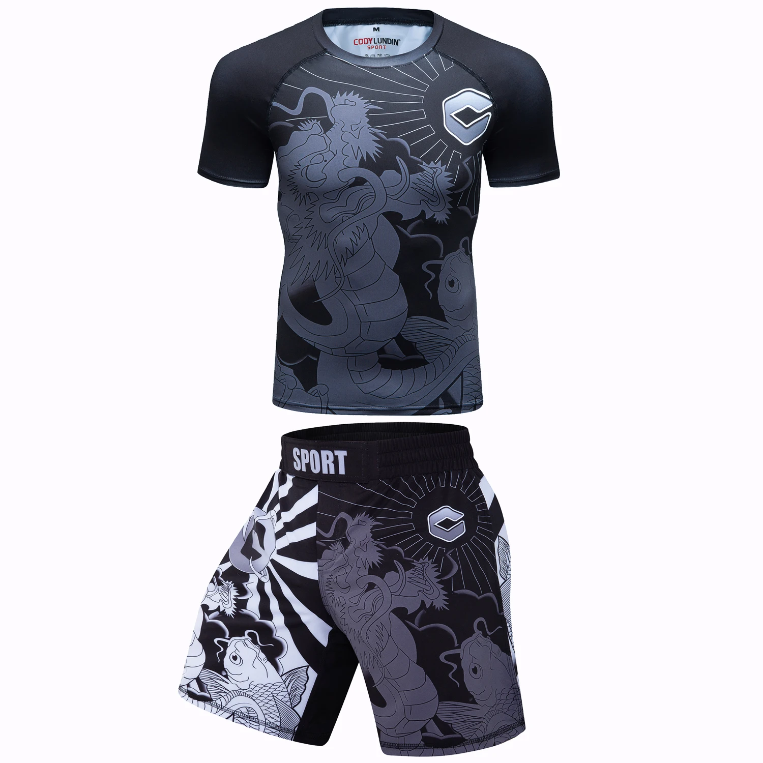 MMA Tshirt+Pants Boxing Muay Thai Shorts Rashguard kickboxing Sets Fitness Sport Jersey Jiu Jitsu Bjj No Gi Sportsuits