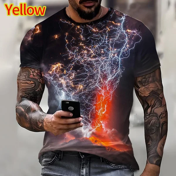 

2023 New Fashion Lightning 3D T-shirt Men/women Casual Cool Short Sleeve Personality T-shirts