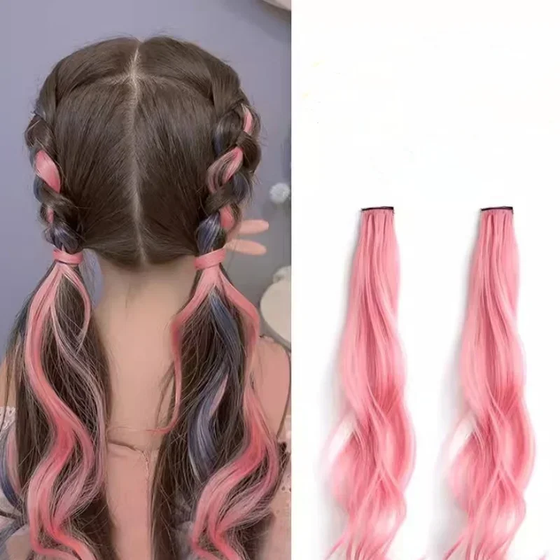 2pcs 달콤한 아이 소녀 가발 헤어 클립 귀여운 멋진 캔디 컬러 브레이드 가발 헤어핀 매달려 귀 머리 염색 가발 모자를 쓰고 있죠