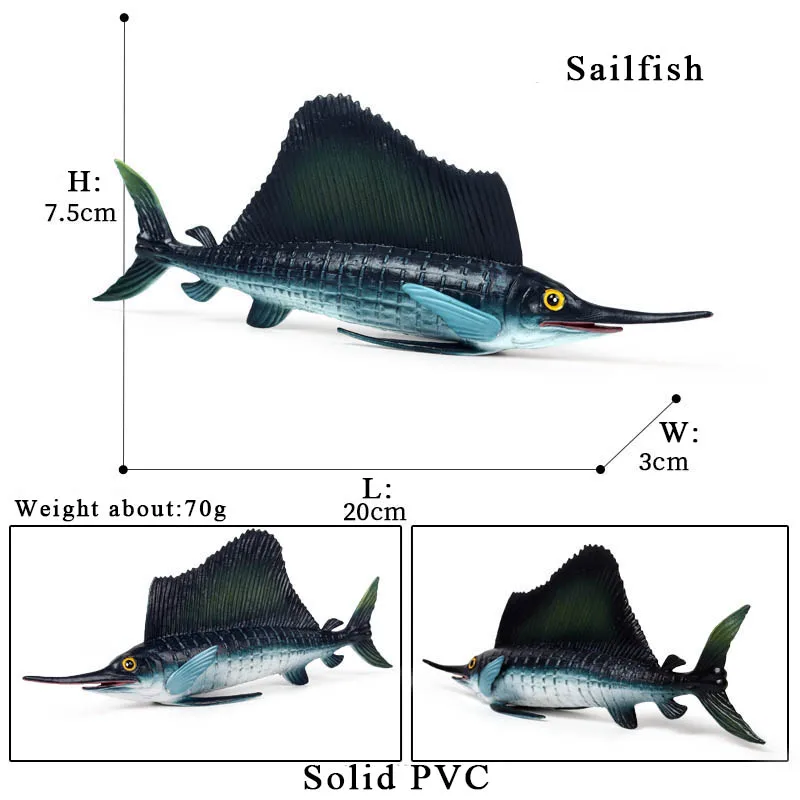 Sealife Animals Action Figures - Ocean Fish Collection Educational Toy Set