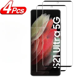 4 - Pack Anti - Scratch Clear Tempered Glass Screen Protector - 4pcs Black (Samsung S22 ultra)