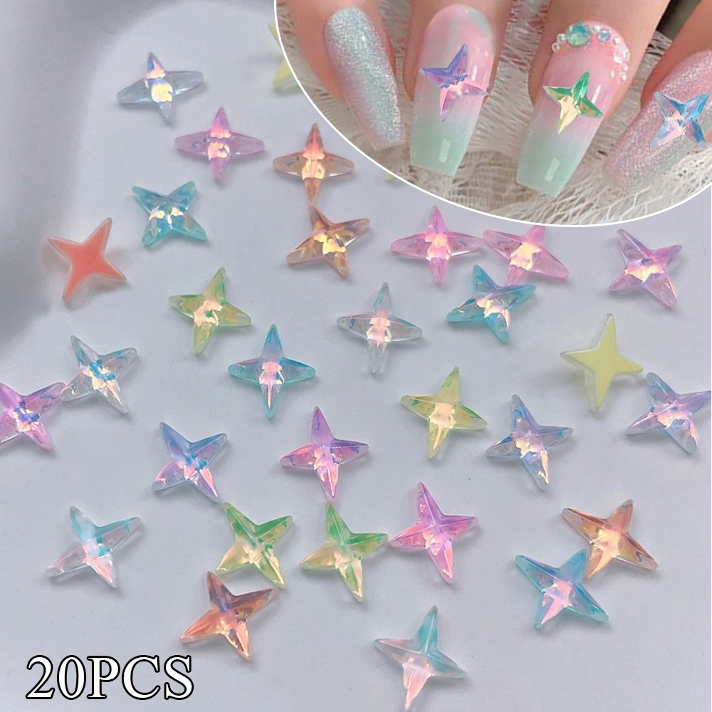 

20PCS Nail Rhinestone Glitter Mocha Aurora Phantom Colorful Crystal Starlight Star Nail Art Rhinestones Jewely Manicure Gems