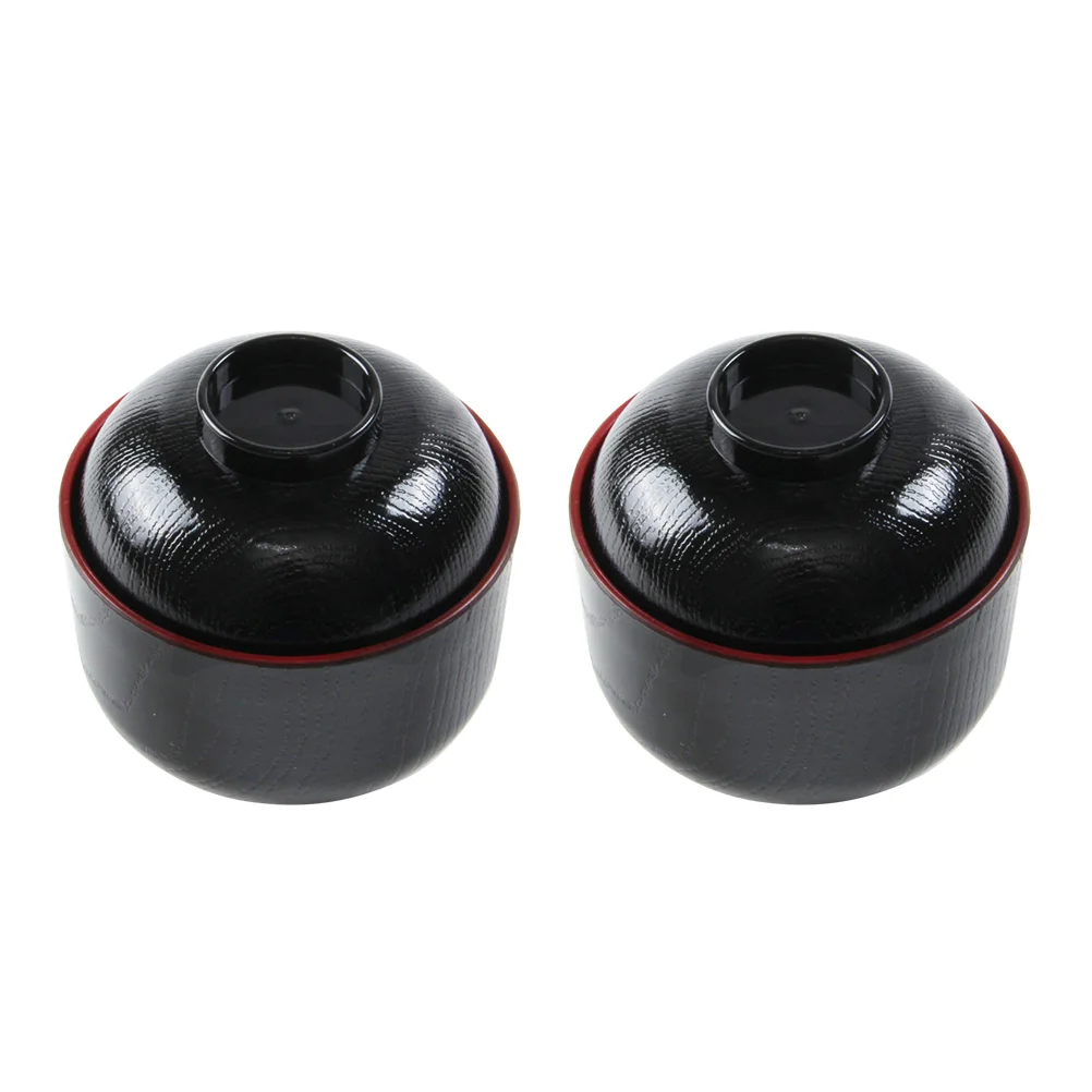 

Small Bowl Soup Japanese Style Cover Miso with Lids Ramen Plastic Food Containers