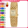 BERNY Gold Watch for Women Square Ladies Quartz Wristwatches Stainless Steel Women Small Gold Watch Luxury Casual Fashion Watch 1