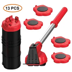 Heavy Duty Furniture Mover Set - Transport Lifter and Moving Wheel Roller Hand Tools (13 pcs Version)