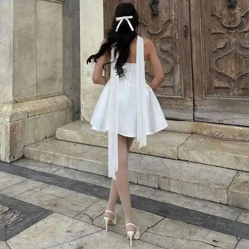 Elegant Off Shoulder A-Line Dress - Sexy Backless Mini Party Dress for Women