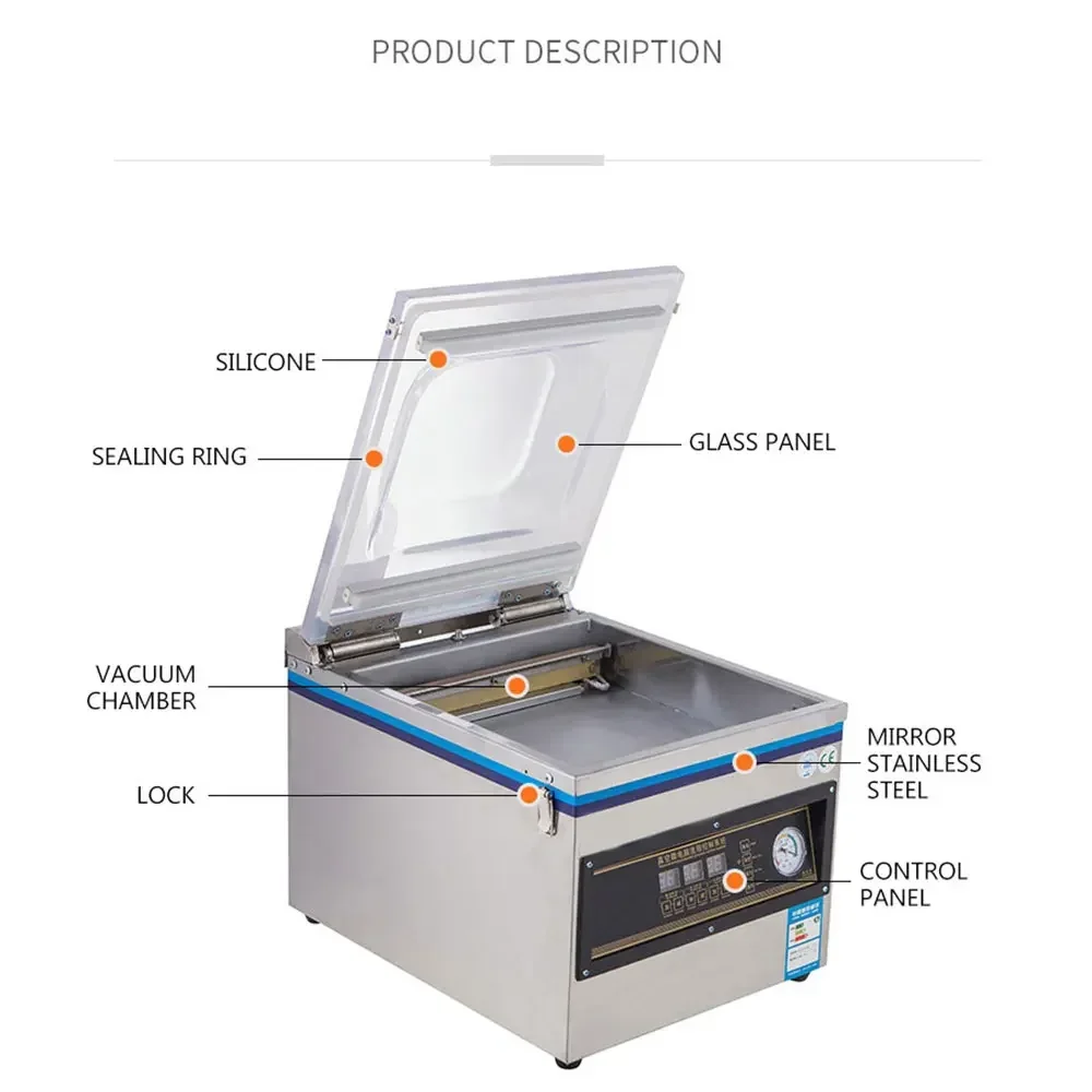Automatic Vacuum Sealer Machine Food Vacuum Packaging Machine Wet and Dry Dual-purpose Fresh-keeping Plastic Bag Sealer 5