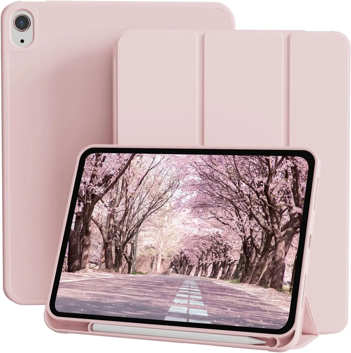 Premium Slim Trifold iPad Case with Pencil Holder and Soft TPU