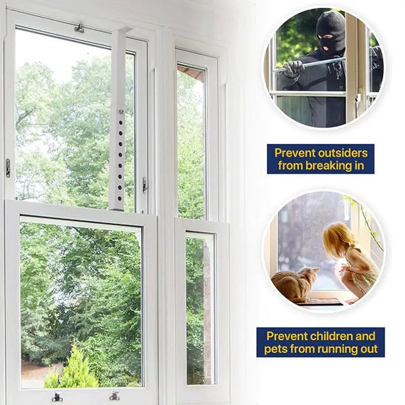 Window Security Bar Interior Window Adjustable Lock Bar Anti-Theft Stoppers For Child And Pet Safety For Children's Room