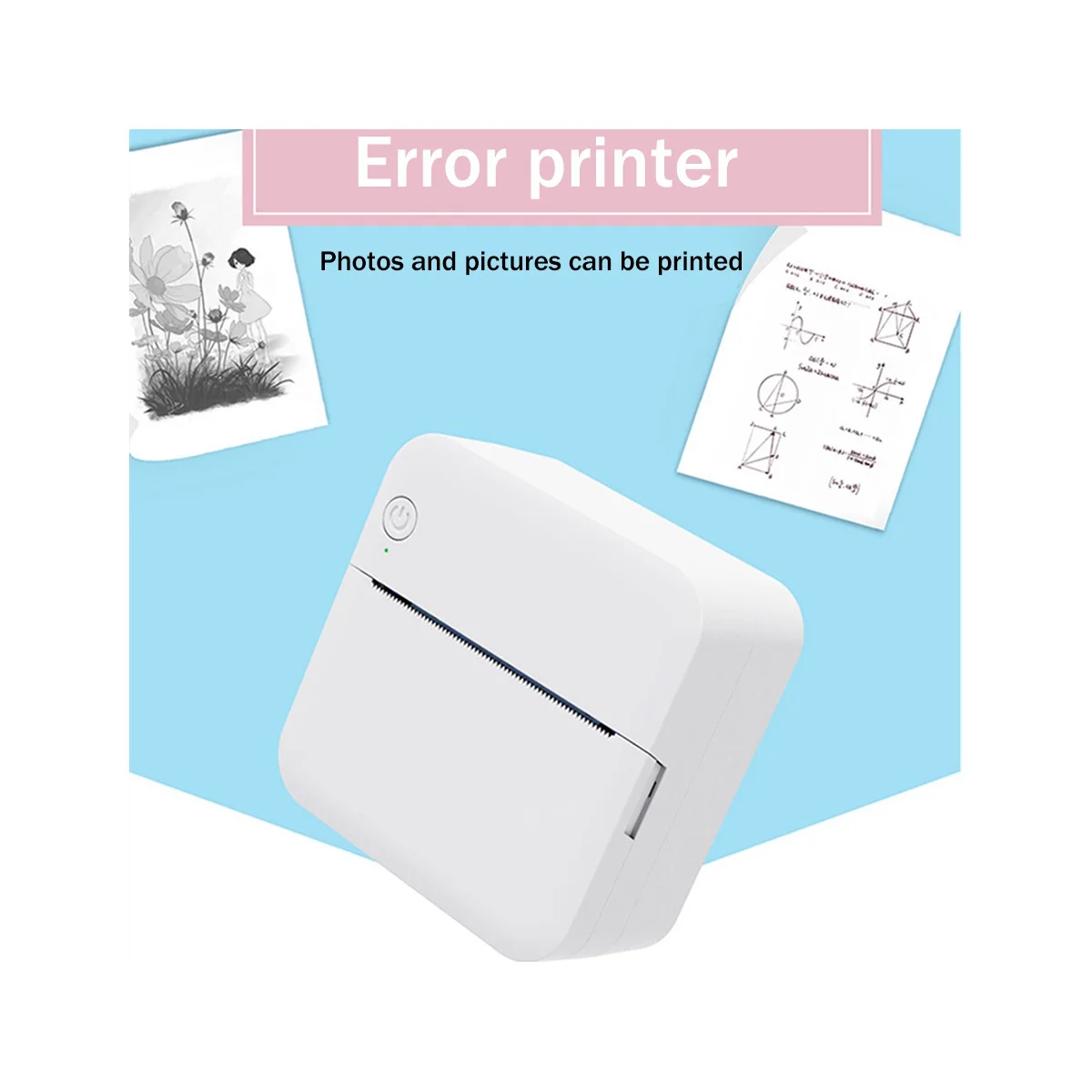 

Mini Pocket Printer Memo Account Photo Printers Portable Bluetooth Thermal Label Printer Small Home Printer White