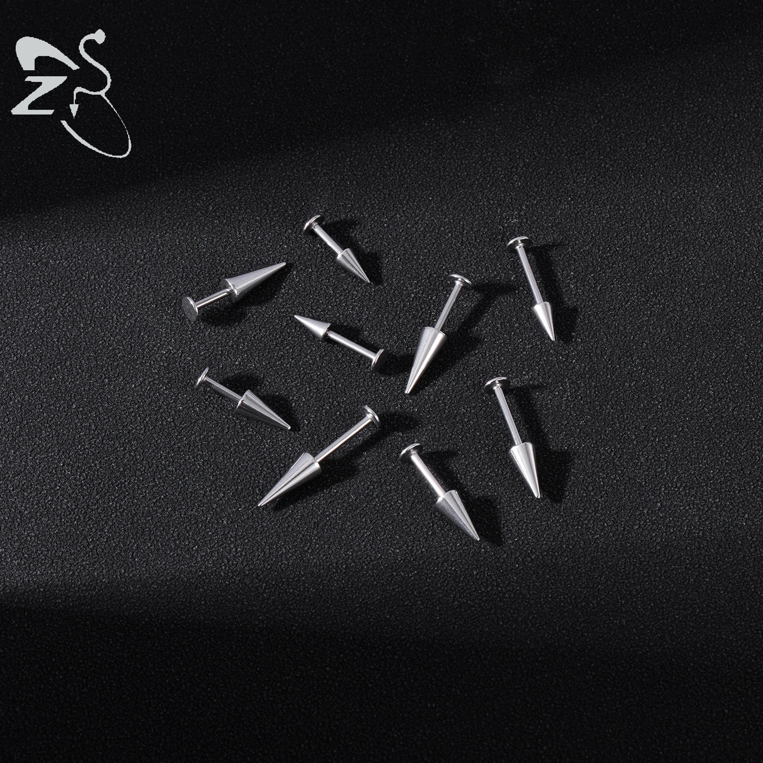 ZS 10 teile/los 16G Lange Spike Lippen Ringe Edelstahl Spike Lip Studs Daith Knorpel Ohrringe Punk Rock Tragus Helix piercings – Detail 8