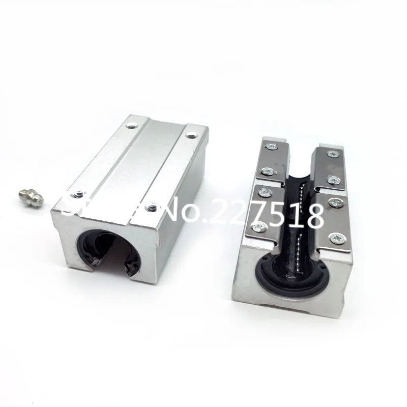 2Pcs SBR20LUU 20mm Aluminum Block 20mm Linear Motion Ball Bearing Slide Match Use SBR20 Guide Rail