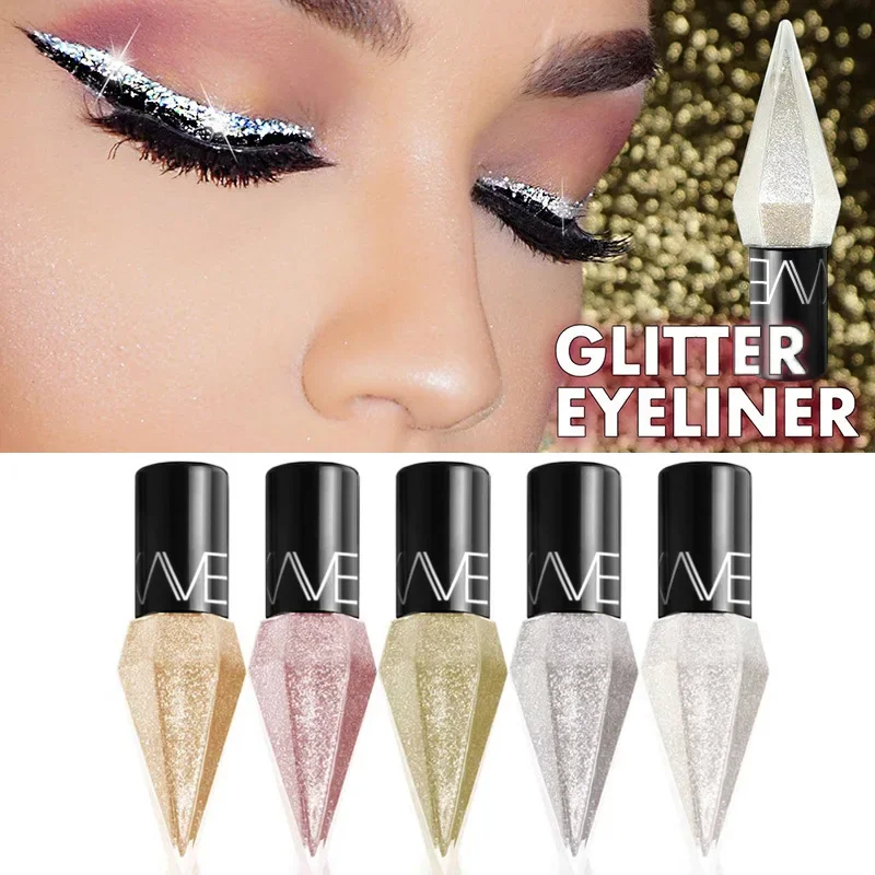 Pearlescent Diamond Shining Liquid Eyeliner Eyeshadow 5 Color Mini Liquid Eyeliner Professional Women Girls Eyes Make Up Tools liquid eyeliner eyeshadow eyeliner liquid eyeshadow