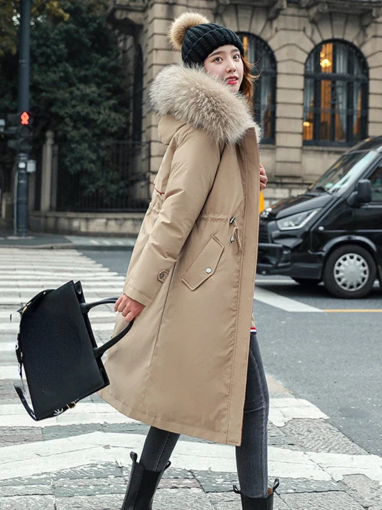 Winter Jackets for Women 2024 Mid Length Knee New in Detachable Oversized Korean Fashion Thick Cotton Women\'s Cotton Coats