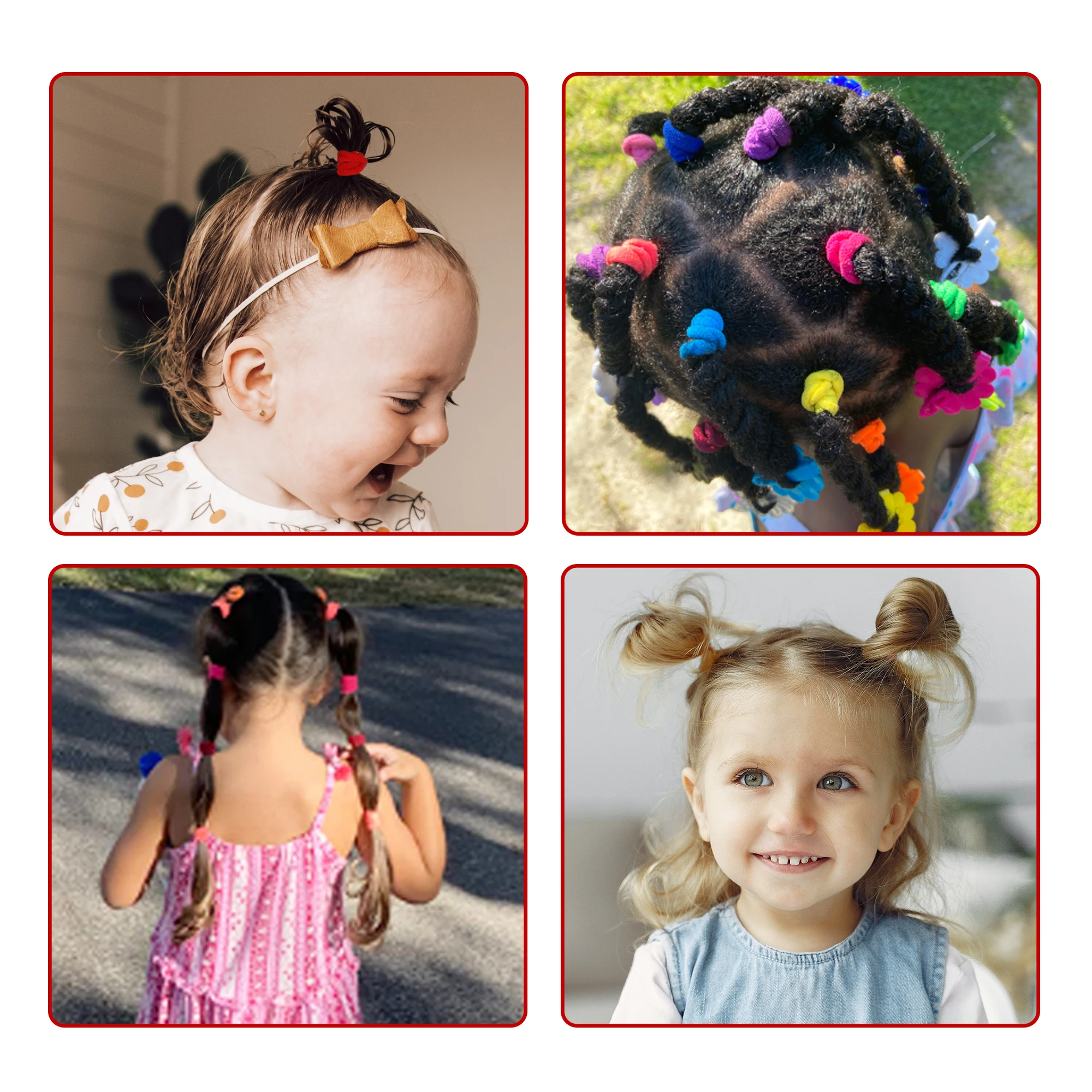 100 Pcs Small Hair Tie Ladies, 2cm Elastic Hair Tie Ponytail Colourful, Mini for Baby Toddler Girls