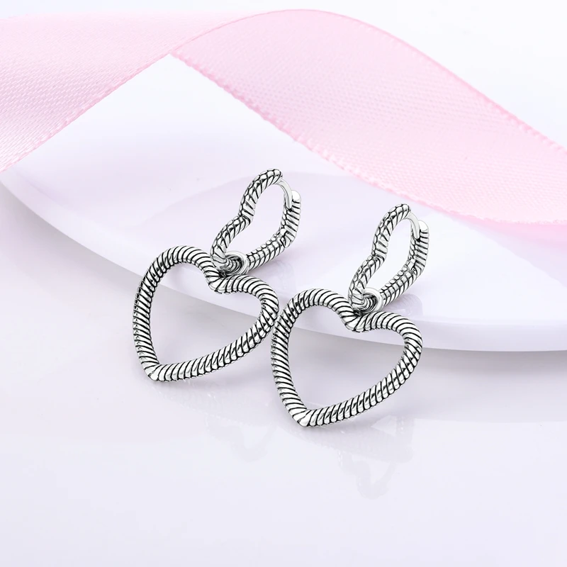 2022 Charm Double Hoop Earrings 925 Silver Sparkling Pave Stud Earring Gift For Women Engagement Jewelry Anniversary