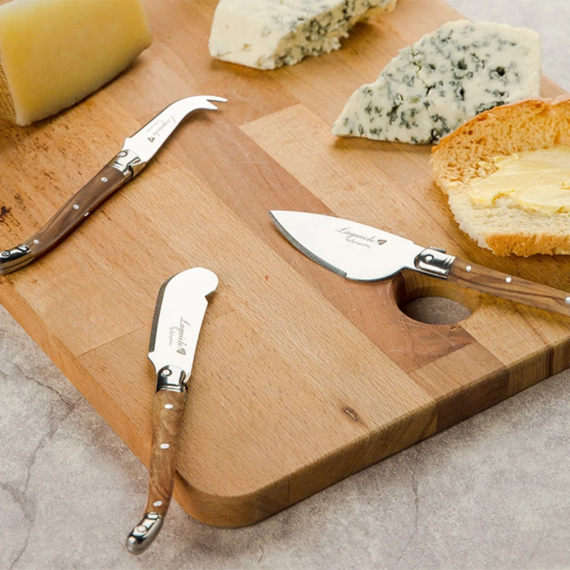 Butter Spreaders Knives Set 3-10pcs 6.25" Laguiole style Cheese Cutter Wood Handle Butter knife Stainless steel Kitchen Cutlery butter knife cheese knife
