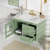 30x18x19.6 Inches Elegant Floating Bathroom Vanity Sink and Cabinet Combo - 1 Door and 2 Drawers 1