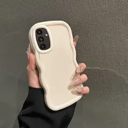 Solid Color Wave Silicone Shock - Absorbing Soft Phone Case - Samsung Wide 6 (White)