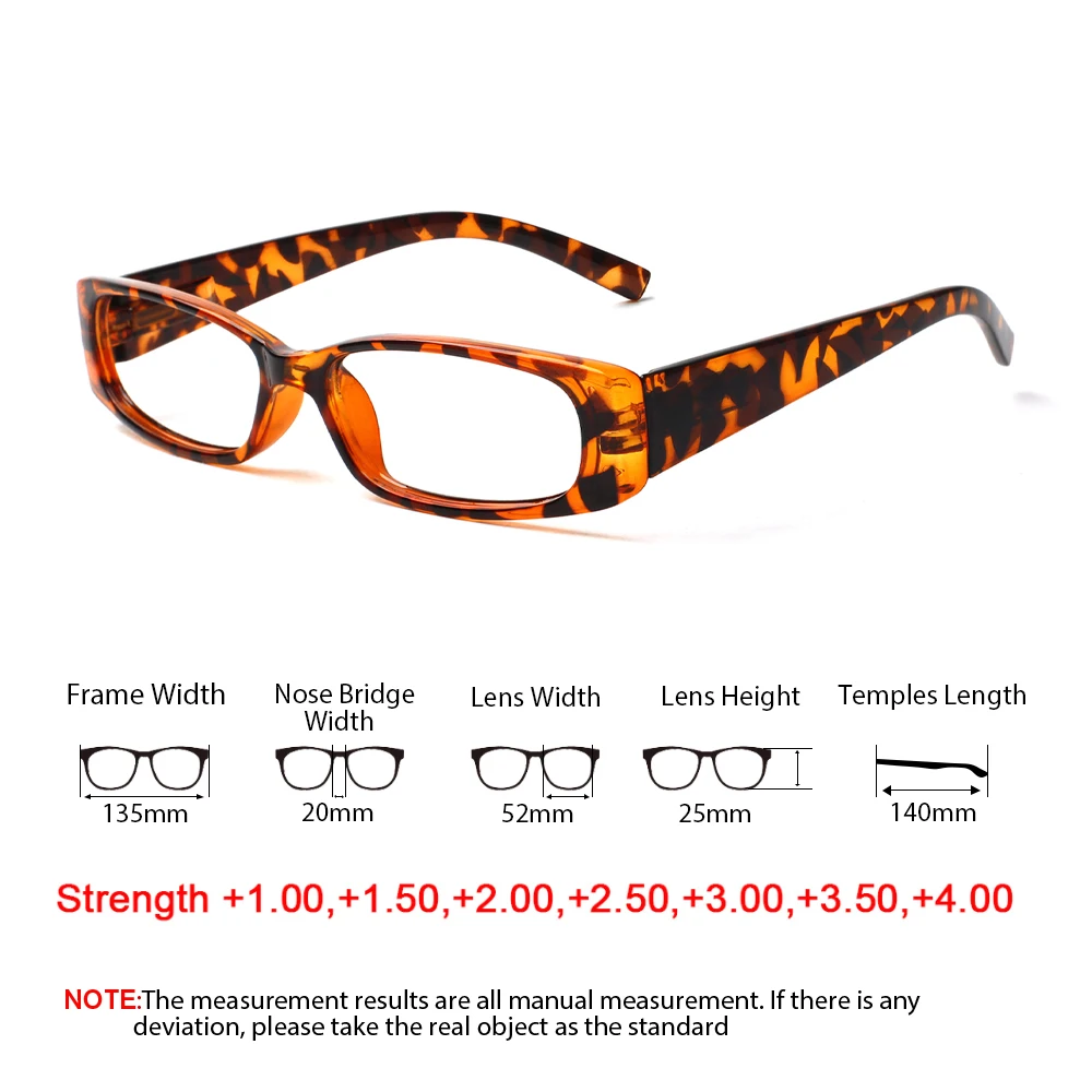 TUREZING Reading Glasses Women Men Wide Leg Rectangular Frame HD Lens Computer Magnifying Glasses Work Prescription Eyeglasses