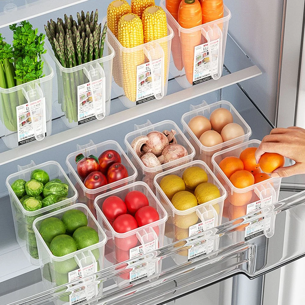 Organizer Per Frigorifero Set Di 2 - Contenitori Trasparenti Con Manico | Portatutto Per Cucina - Foto 6